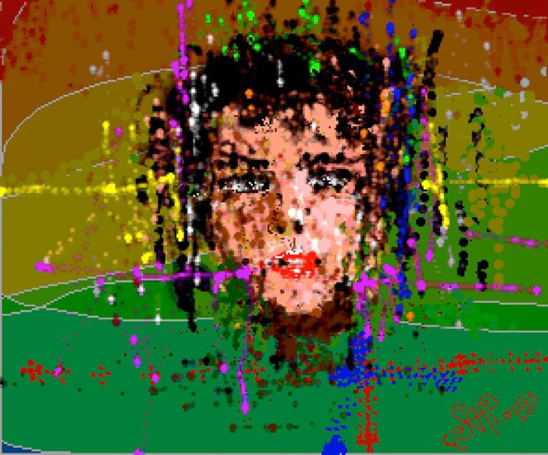 Portrait painted with Deluxe Paint on an Amiga computer.